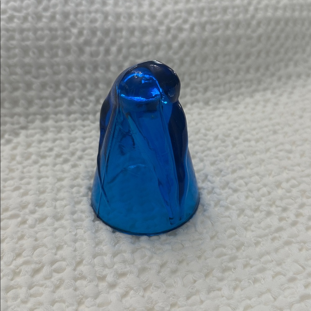 Art Nouveau cobalt blue "Bottoms Up" shot glass VINTAGE